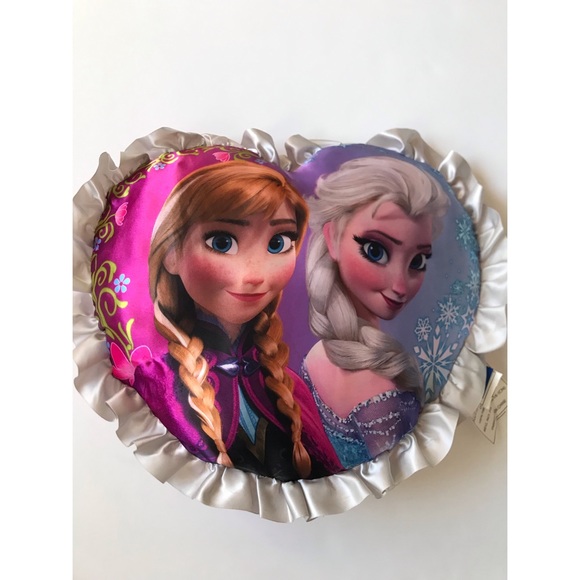 Disney Frozen Heart-Shaped Pillow Anna Elsa Creative Cushion Throw Pillow - Picture 9 of 9